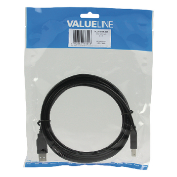 VLCP60100B30 Usb 2.0 kabel usb a male - usb-b male rond 3.00 m zwart Verpakking foto