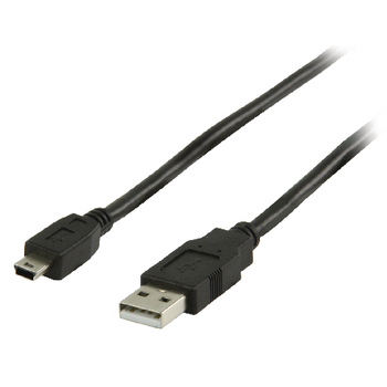 VLCP60300B10 Usb 2.0 kabel usb a male - mini-b male rond 1.00 m zwart