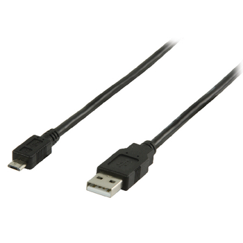 VLCP60500B30 Usb 2.0 kabel usb a male - micro-b male rond 3.00 m zwart
