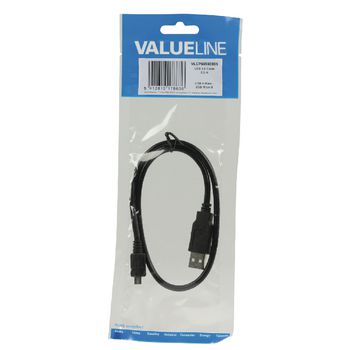 VLCP60500B05 Usb 2.0 kabel usb a male - micro-b male rond 0.50 m zwart Verpakking foto