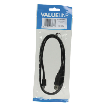 VLCP60500B10 Usb 2.0 kabel usb a male - micro-b male rond 1.00 m zwart Verpakking foto