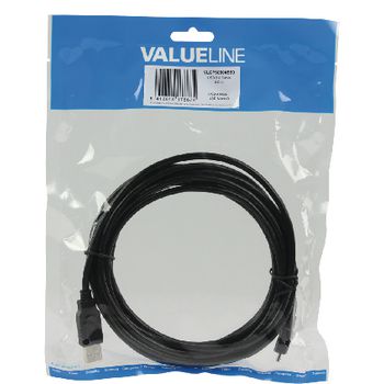 VLCP60500B50 Usb 2.0 kabel usb a male - micro-b male rond 5.00 m zwart Verpakking foto