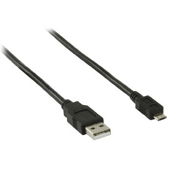 VLCP60500B50 Usb 2.0 kabel usb a male - micro-b male rond 5.00 m zwart Product foto