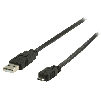 VLCP60505B10 Usb 2.0 kabel usb a male - micro-b male plat 1.00 m zwart