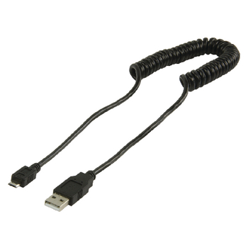 VLCP60540B20 Usb 2.0 kabel usb a male - micro-b male gedraaid 2.00 m zwart Product foto