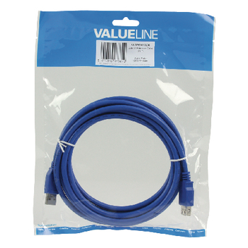 VLCP61010L30 Usb 3.0 verlengkabel usb a male - usb a female rond 3.00 m blauw Verpakking foto