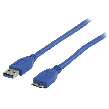 VLCP61500L05 Usb 3.0 kabel usb a male - micro-b male rond 0.50 m blauw