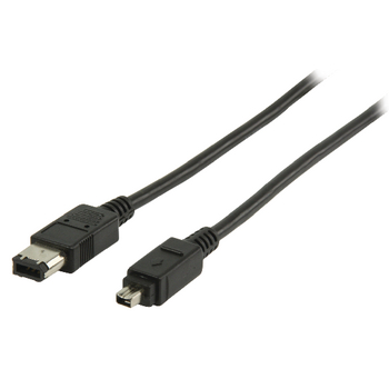 VLCP62100B2.00 Firewire 400 kabel firewire 4-pins male - firewire 6-pins male 2.00 m zwart