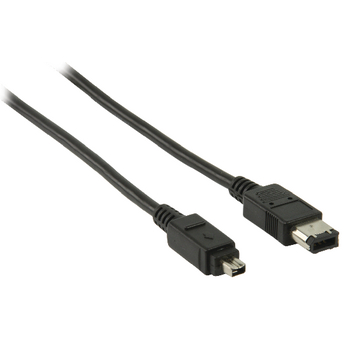 VLCP62100B2.00 Firewire 400 kabel firewire 4-pins male - firewire 6-pins male 2.00 m zwart Product foto