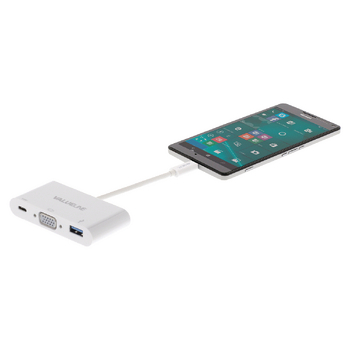 VLCP64760W02 Usb 3.1 adapter usb-c male - usb a female / usb-c female / vga female 15-pins wit In gebruik foto