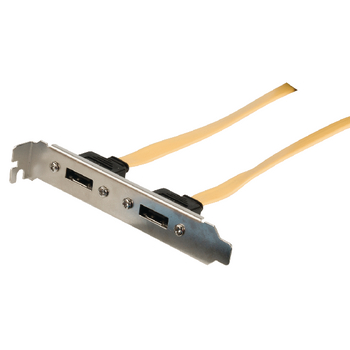 VLCP73805Y05 Sata 6 gb/s kabel intern 2x sata 7-pins female - 2x sata 7-pins beugel 0.50 m geel