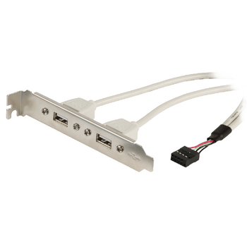 VLCP74800E05 Usb 2.0 kabel 2x a female - 8-pins female 0.50 m grijs