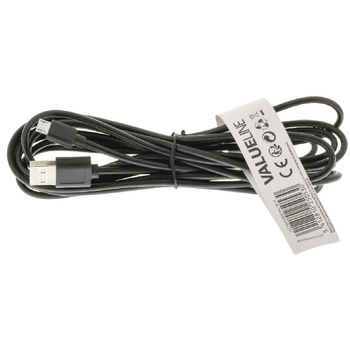 VLCT60500B30 Usb 2.0 kabel usb a male - micro-b male 3.00 m zwart Inhoud verpakking foto