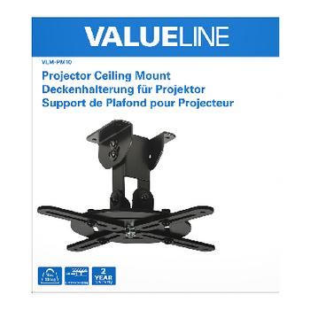 VLM-PM10 Projector plafondbeugel draai- en kantelbaar 10 kg zwart Verpakking foto