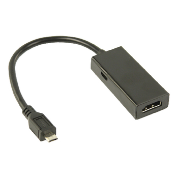VLMB39000B02 Mhl kabel usb micro-b 5-pins male - hdmi uitgang + usb-micro-b female 0.20 m zwart Product foto