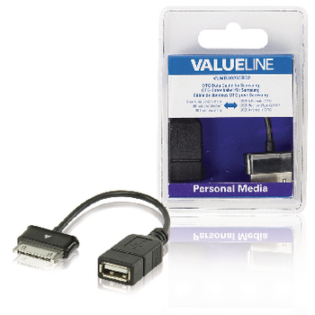 VLMB39205B02 Data en oplaadkabel samsung 30-pins male - usb a female 0.20 m zwart