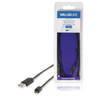 VLMB60410B10 Usb 2.0 kabel usb a male - micro-b male plat 1.00 m zwart