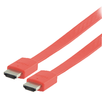 VLMP34010R2.00 High speed hdmi kabel met ethernet plat hdmi-connector - hdmi-connector 2.00 m rood