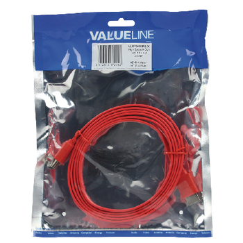 VLMP34010R2.00 High speed hdmi kabel met ethernet plat hdmi-connector - hdmi-connector 2.00 m rood Verpakking foto