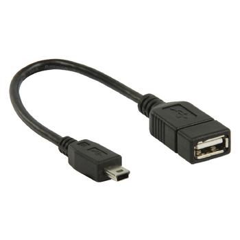VLMP60315B0.20 Usb 2.0 kabel mini-b male - usb a female 0.20 m zwart Product foto