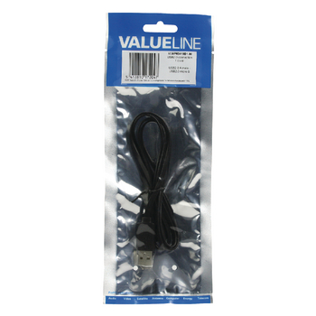 VLMP60410B1.00 Usb 2.0 kabel usb a male - micro-b male plat 1.00 m zwart Verpakking foto