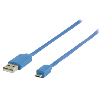 VLMP60410L1.00 Usb 2.0 kabel usb a male - micro-b male plat 1.00 m blauw
