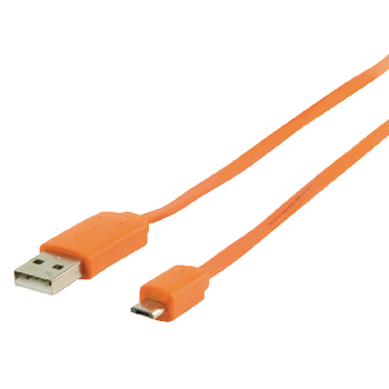 VLMP60410O1.00 Usb 2.0 kabel usb a male - micro-b male plat 1.00 m oranje