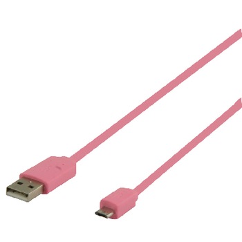 VLMP60410P1.00 Usb 2.0 kabel usb a male - micro-b male plat 1.00 m roze