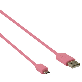 VLMP60410P1.00 Usb 2.0 kabel usb a male - micro-b male plat 1.00 m roze Product foto