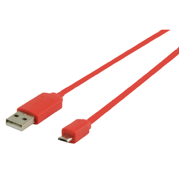 VLMP60410R1.00 Usb 2.0 kabel usb a male - micro-b male plat 1.00 m rood