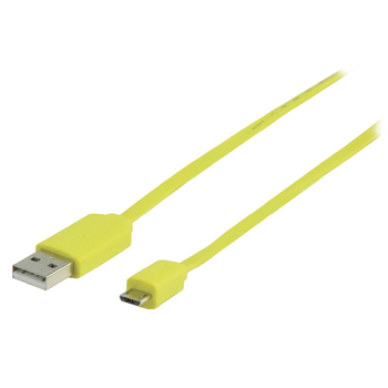 VLMP60410Y1.00 Usb 2.0 kabel usb a male - micro-b male plat 1.00 m geel