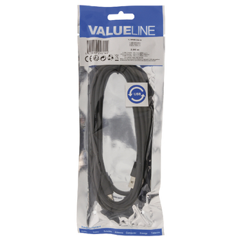 VLMP60510B2.00 Usb 2.0 kabel usb a male - micro-b male 2.00 m zwart Verpakking foto