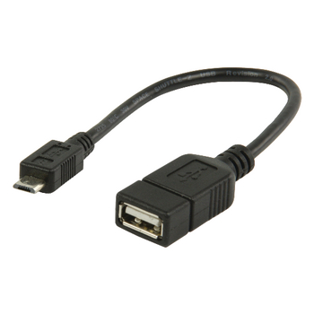 VLMP60515B0.20 Usb 2.0 kabel micro-b male - usb a female 0.20 m zwart