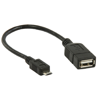 VLMP60515B0.20 Usb 2.0 kabel micro-b male - usb a female 0.20 m zwart Product foto