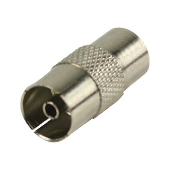 VLSB40942M Coax-adapter coax male (iec) - coax female (iec) zilver Product foto