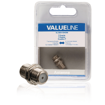 VLSB41940M Coax-adapter f f-connector female - f-connector female zilver