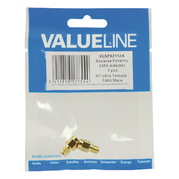 VLSP02112A Sma-adapter rp sma female - sma male goud Verpakking foto