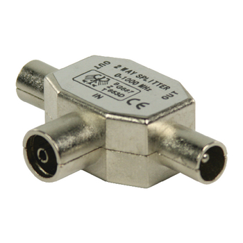 VLSP40950M Coax-adapter 2x coaxconnector male (iec) - coax female (iec) zilver