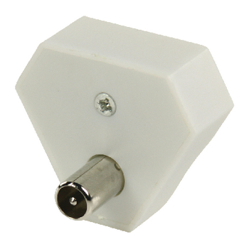 VLSP40953W Coax-adapter coax male (iec) - 2x coaxconnector female (iec) wit Product foto