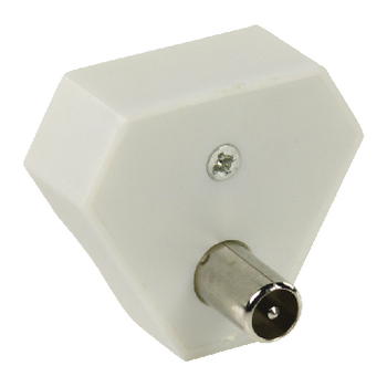 VLSP40953W Coax-adapter coax male (iec) - 2x coaxconnector female (iec) wit Product foto
