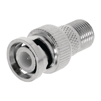 VLSP41965M Coax-adapter bnc bnc male - f-connector female zilver