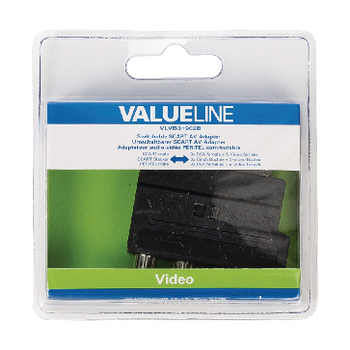 VLVB31902B Scart-adapter schakelbaar scart male - s-video female + 3x rca female zwart Verpakking foto