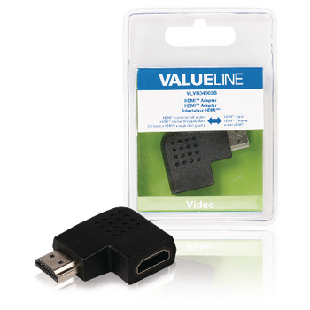 VLVB34903B High speed hdmi met ethernet adapter links gehoekt hdmi-connector - hdmi female zwart