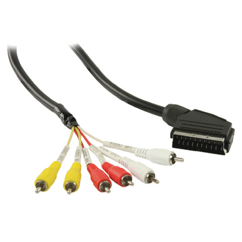 VLVP31160B20 Scart kabel scart male - 6x rca-connector 2.00 m zwart Product foto