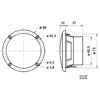 VS-FR8WP/8 Inbouw speaker In gebruik foto