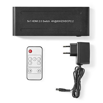 VSWI3475AT Hdmi™-switch | 5-poorts poort(en) | 5x hdmi™ input | 1x hdmi™ output | 4k@60hz | 1 Inhoud verpakking foto