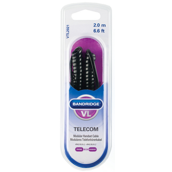 VTL2021 Telefoonkabel rj10 (4/4) male - rj10 (4/4) male gedraaid 2.00 m zwart Verpakking foto