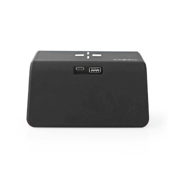 WCACQ30BK Wekker met draadloze lader | qi gecertificeerd | 5 / 7.5 / 10 / 15 w | usb-a male | nachtlamp | 2 al Product foto