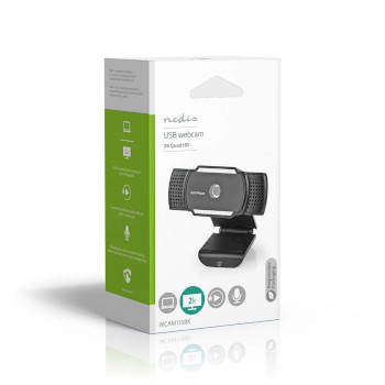 WCAM110BK Webcam | 2k@30fps | automatische scherpstelling | ingebouwde microfoon | zwart Verpakking foto