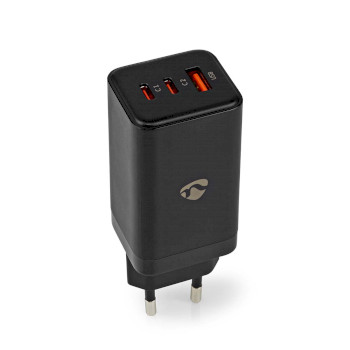 WCGPD65W100BK Oplader | 65 w | gan | snellaad functie | 3.0 / 3.25 a | outputs: 3 | usb-a / 2x usb-c™ | auto